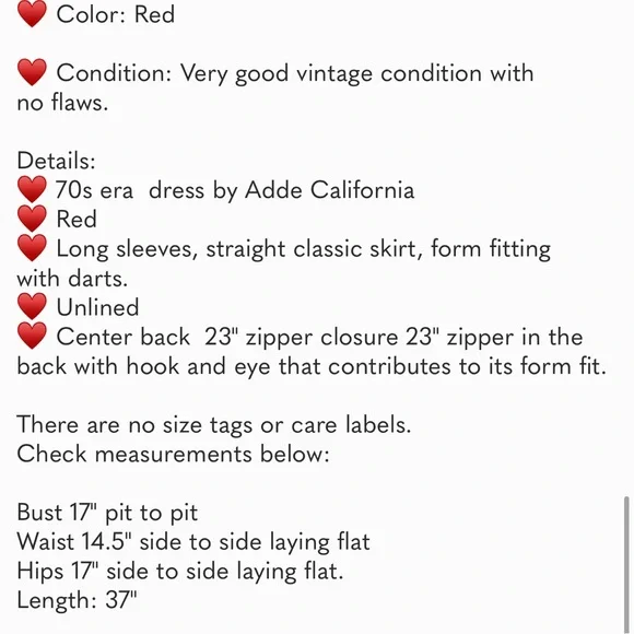 ADDE Originals CALIFORNIA  1960s high neck Red knit Dress Size Small/medium - Picture 7 of 7